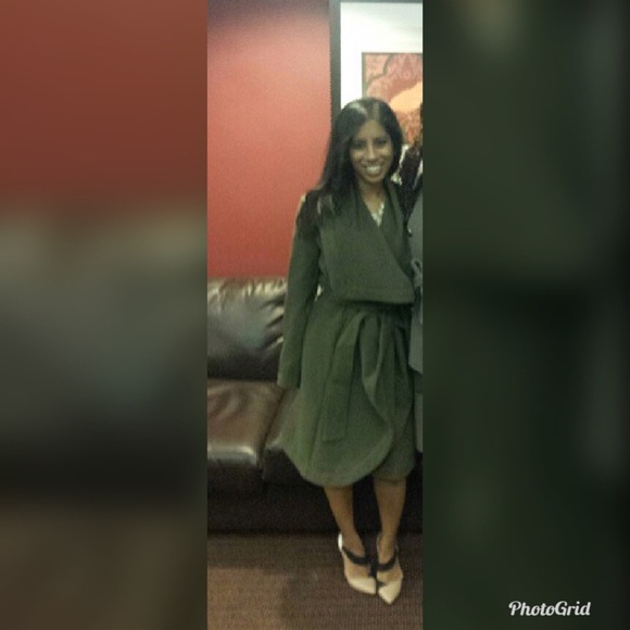 Forest Dweller Olive Green Drape Coat from Lulu’s - Picture 5 of 5